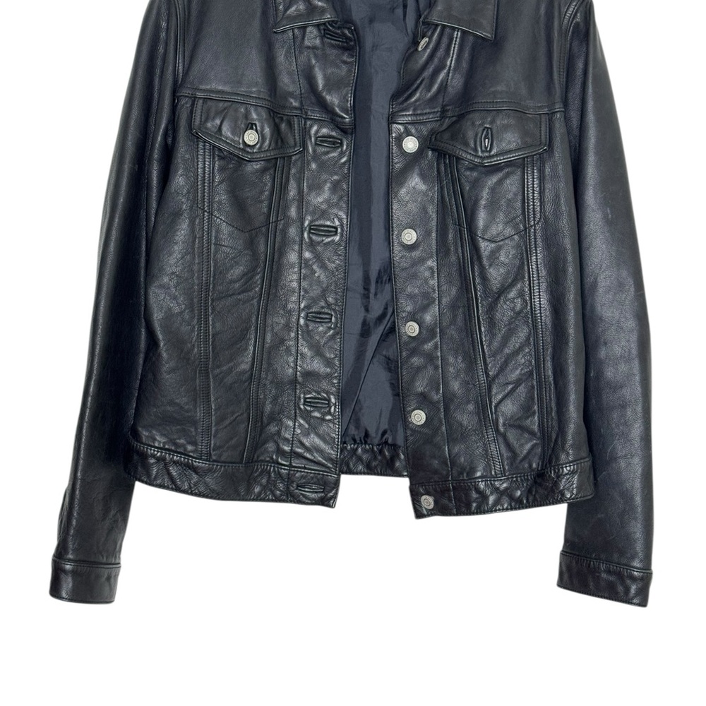 GAP Vintage Women's Black Leather Jacket, EUC, Medium - Picture 4 of 13